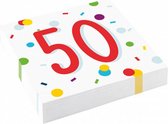 servetten 50 jaar Confetti 33 x 33 cm 20 stuks