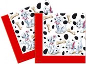 servetten DalmatiÃ«rs 33 cm papier rood/wit 20 stuks