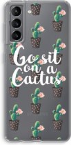 Case Company® - Samsung Galaxy S21 hoesje - Cactus quote - Soft Cover Telefoonhoesje - Bescherming aan alle Kanten en Schermrand