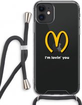 Case Company® - iPhone 11 hoesje met Koord - I'm lovin' you - Telefoonhoesje met Zwart Koord - Extra Bescherming aan alle Kanten en Over de Schermrand