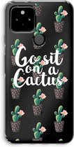 Case Company® - Google Pixel 5 hoesje - Cactus quote - Soft Cover Telefoonhoesje - Bescherming aan alle Kanten en Schermrand