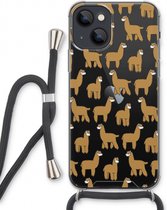 Case Company® - iPhone 13 hoesje met Koord - Alpacas - Telefoonhoesje met Zwart Koord - Extra Bescherming aan alle Kanten en Over de Schermrand