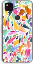 Case Company® - Google Pixel 4a 5G hoesje - Watercolor Brushstrokes - Soft Cover Telefoonhoesje - Bescherming aan alle Kanten en Schermrand