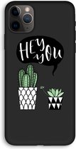 Case Company® - iPhone 11 Pro Max hoesje - Hey you cactus - Biologisch Afbreekbaar Telefoonhoesje - Bescherming alle Kanten en Schermrand