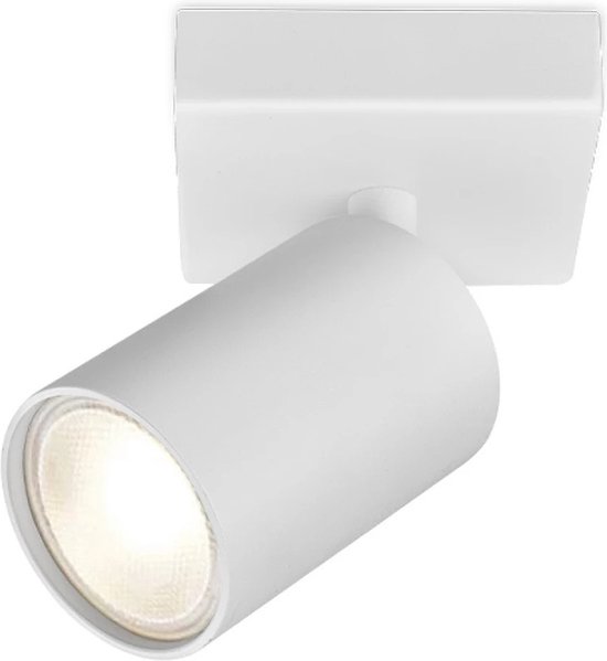 LED Plafondspot - Kingtron Betin - GU10 Fitting - 1-lichts - Rond - Mat Wit - Kantelbaar - Aluminium