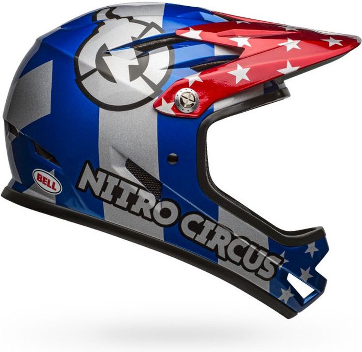Bell Sanction Fietshelm, red/silver/blue nitro circus Hoofdomtrek XS | 48-51cm