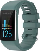 Siliconen Smartwatch bandje - Geschikt voor Polar A360 / A370 siliconen bandje - grijs/groen - Strap-it Horlogeband / Polsband / Armband