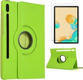 Case2go - Tablet hoes geschikt voor Samsung Galaxy Tab S8 Plus (2022) - Draaibare Book Case + Screenprotector - 12.4 Inch - Groen