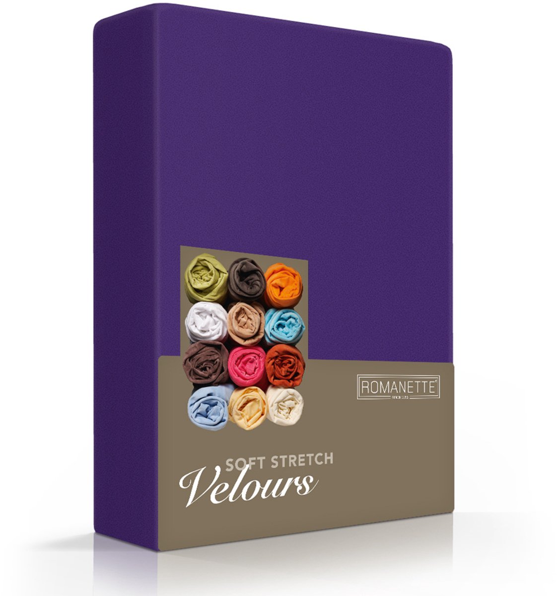 Velours hoeslaken - Paars - Lits-jumeaux (160/180/200x200/220 cm)