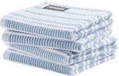 DDDDD - 4x Vaatdoek - Gestreept - Pastel Blauw - 30 x 30 cm - Set van 4 stuks