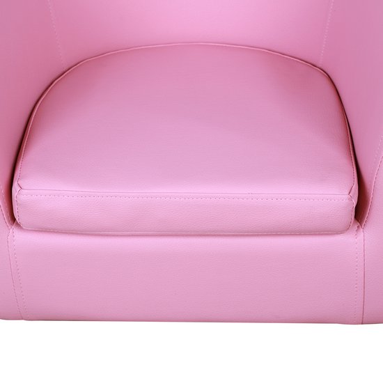 HOMCOM Kinderstoel, mini-stoel met poef, kinderbank, meisjes roze 310-036