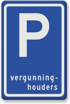 Verkeersbord E9 parkeerplaats vergunninghouders - aluminium DOR 900 x 600 mm Klasse 2 - 10 jaar garantie