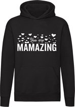 You are mamazing | Moederdag |oma | moeder | Unisex | Trui | Sweater | Hoodie | Capuchon | Zwart