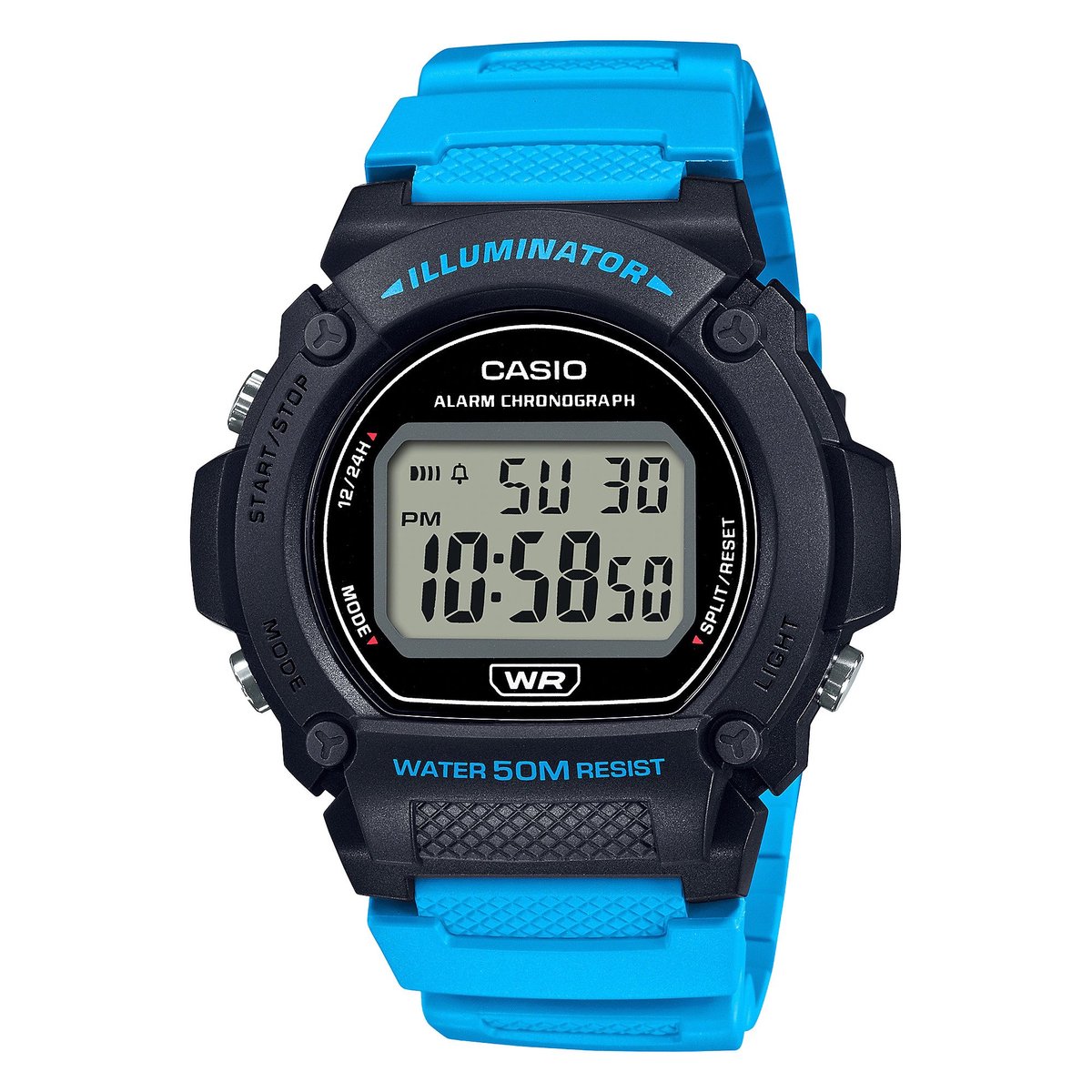 Casio Casio Collection W-219H-2A2VEF Horloge - Kunststof - Blauw - Ø 44 mm