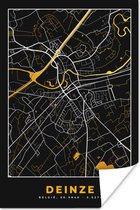 Poster Deinze - Plattegrond - Goud - Kaart - Stadskaart - 40x60 cm