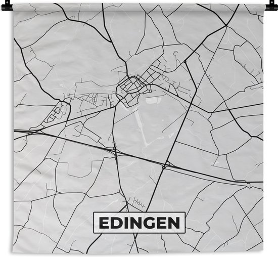 Wandkleed - Wanddoek - Zwart Wit – België – Plattegrond – Stadskaart ...