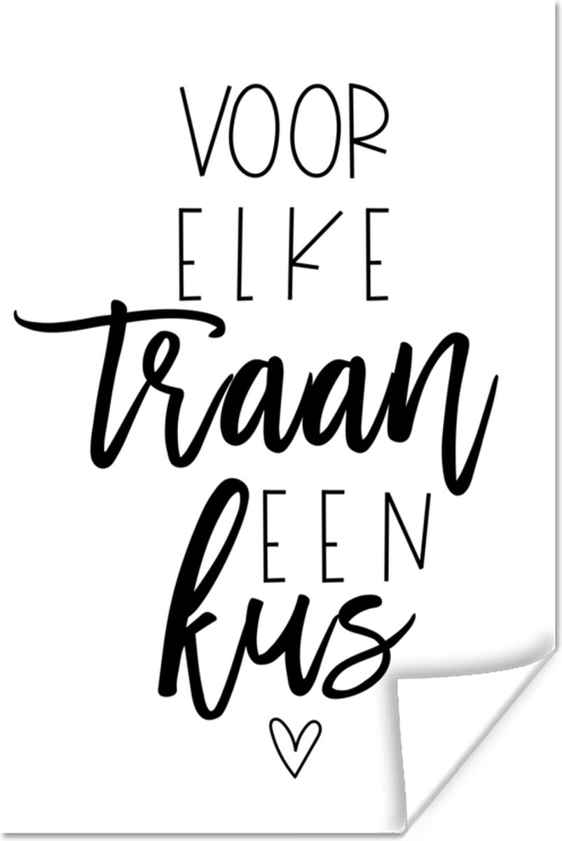 Poster Beterschap - Quote - Hartjes - Kus - 40x60 cm