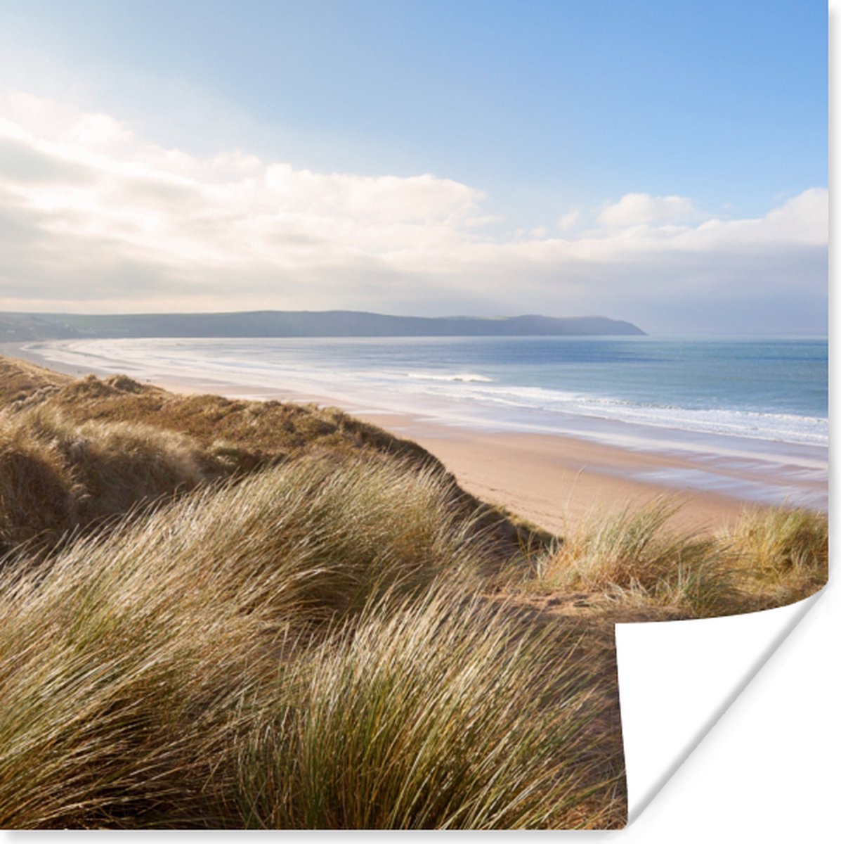 Poster Duin - Strand - Water - 75x75 cm