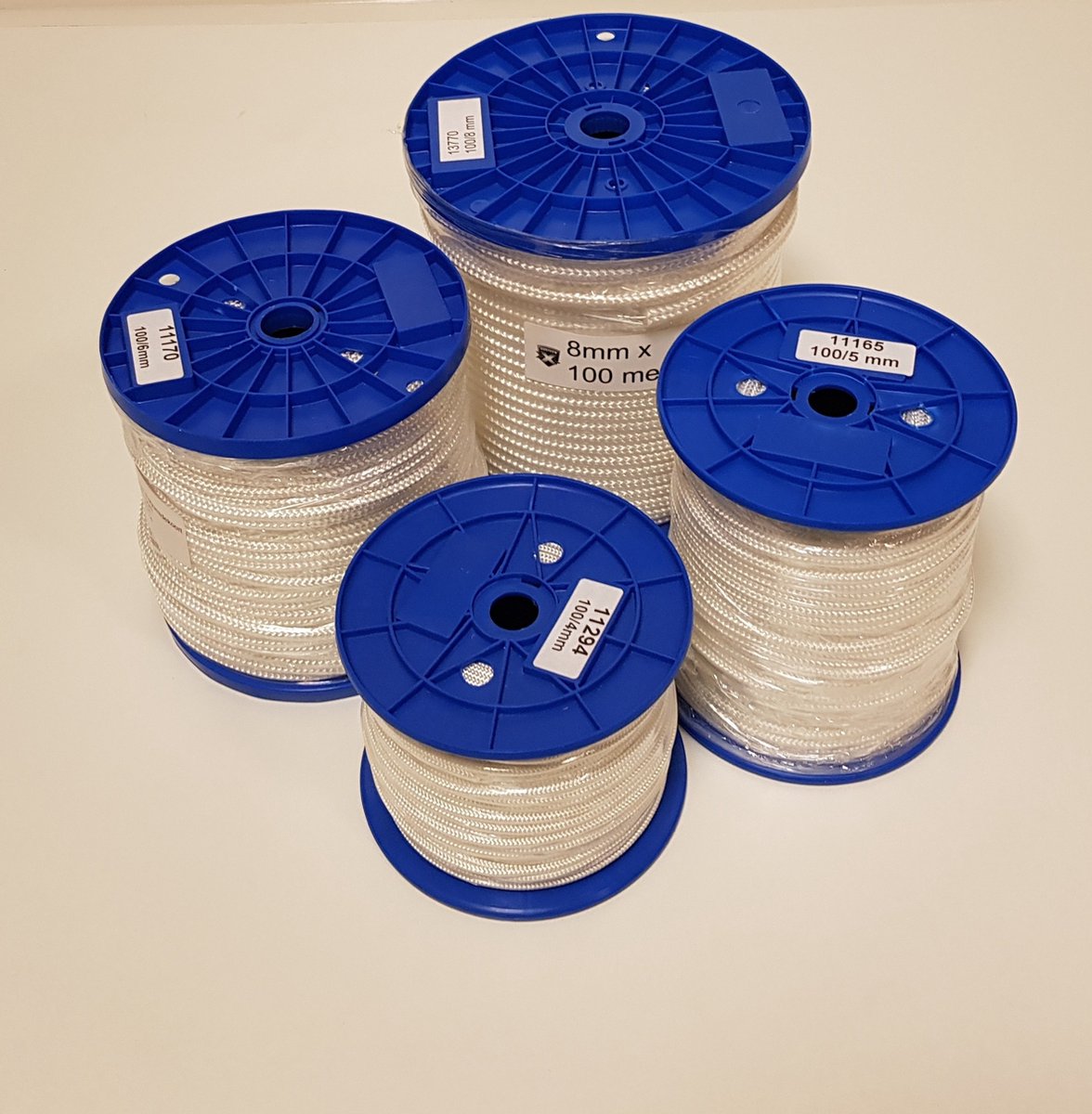 Rondgevlochten Nylon Touw -Koord, 100m, WIT - 3 mm Draaddikte
