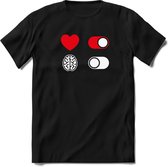 Hart Aan, Brein Uit  - Valentijnsdag T-Shirt Heren / Dames - Perfect Valentijn Cadeau Mannen / Vrouwen - Grappige Liefdes en Exen Spreuken, Zinnen en Teksten.