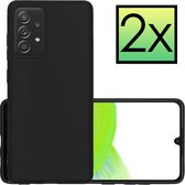 Samsung Galaxy A33 Hoesje Back Cover Siliconen Case Hoes - Zwart - 2x