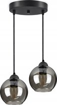 Hanglamp Smoking Glass - 2-lichts - Smoke Glas - 2 bollen - Rookglas