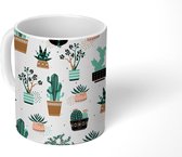 Mok - Koffiemok - Patronen - Cactus - Planten - Mokken - 350 ML - Beker - Koffiemokken - Theemok