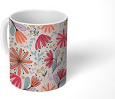 Mok - Koffiemok - Bloemen - Regenboog - Design - Mokken - 350 ML - Beker - Koffiemokken - Theemok