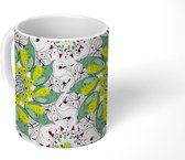 Mok - Koffiemok - Bladeren - Patronen - Abstract - Mokken - 350 ML - Beker - Koffiemokken - Theemok