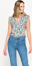 LOLALIZA Top met bloemenprint - Paars - Maat 36