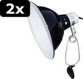 2x BLACK DOME CLAMP LAMP 21CM