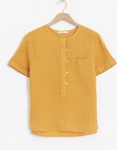 Sissy-Boy - Gele linnen blouse met knoopjes
