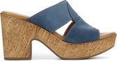 Mace  Slippers / Slides Dames / Sandalen - M1070 -  Blokhak Hoogte 8 cm - Jeans blauw - Maat 37