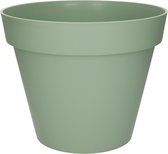 Bloempot Toscane kunststof groen D20 x H17 cm - 3 liter - Bloempotten/plantenpotten