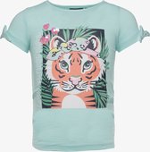 TwoDay meisjes T-shirt met tijgerkop - Groen - Maat 110/116