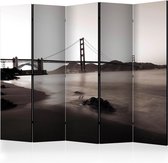 Vouwscherm - San Francisco: Golden Gate Bridge in black and white II [Room Dividers]