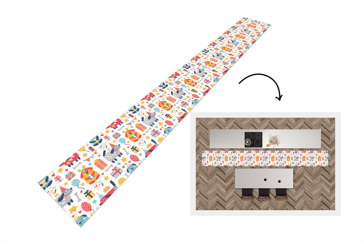 KitchenYeah Keukenloper - Keukenmat - Patronen - Verjaardag - Hond - Keuken vloerkleed multicolor, foto 3