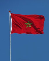 Marokkaanse Vlag - Marokko Vlag - 90x150cm - Morocco Flag - Originele Kleuren - Sterke Kwaliteit Incl Bevestigingsringen - Hoogmoed Vlaggen