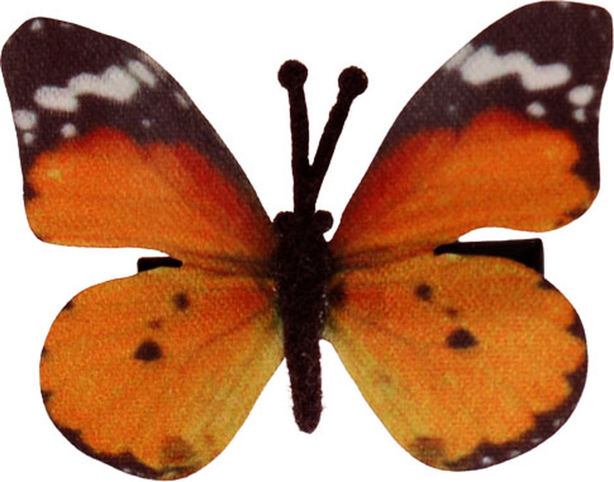 Haarclipje vlindertje oranje - 6 cm