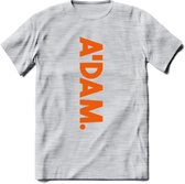 A'Dam Amsterdam T-Shirt | Souvenirs Holland Kleding | Dames / Heren / Unisex Koningsdag shirt | Grappig Nederland Fiets Land Cadeau | - Licht Grijs - Gemaleerd - M