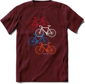 Amsterdam Bike City T-Shirt | Souvenirs Holland Kleding | Dames / Heren / Unisex Koningsdag shirt | Grappig Nederland Fiets Land Cadeau | - Burgundy - L