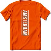 Amsterdam T-Shirt | Souvenirs Holland Kleding | Dames / Heren / Unisex Koningsdag shirt | Grappig Nederland Fiets Land Cadeau | - Oranje - L