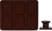 koekjes-kit chocolade 20 x 14 cm siliconen bruin 2-delig