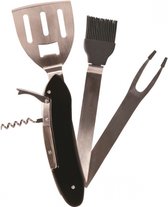 barbecue-multitool 5-in-1 RVS 30 cm zwart/zilver