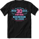 30 Jaar Legend - Feest kado T-Shirt Heren / Dames - Licht Blauw / Licht Roze - Perfect Verjaardag Cadeau Shirt - grappige Spreuken, Zinnen en Teksten. Maat M