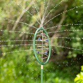 Relaxdays decoratieve tuinsproeier - cirkelsproeier - groen/koper - sprinkler metaal