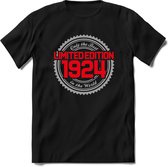 1924 Limited Edition | Feest Kado T-Shirt Heren - Dames | Zilver - Rood | Perfect Verjaardag Cadeau Shirt | Grappige Spreuken - Zinnen - Teksten | Maat L