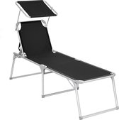 Bol.com naqsh store ligstoel tuinligstoel extra groot 65 x 200 x 48 cm tot 150 kg belastbaar met zonnedak rugleuning verstelbaar... aanbieding
