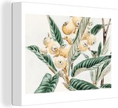 Canvas Schilderij Bes - Bladeren - Japans - 120x90 cm - Wanddecoratie