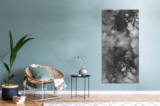 Toile Peinture Béton - Peinture - Zwart - 80x160 cm - Décoration murale